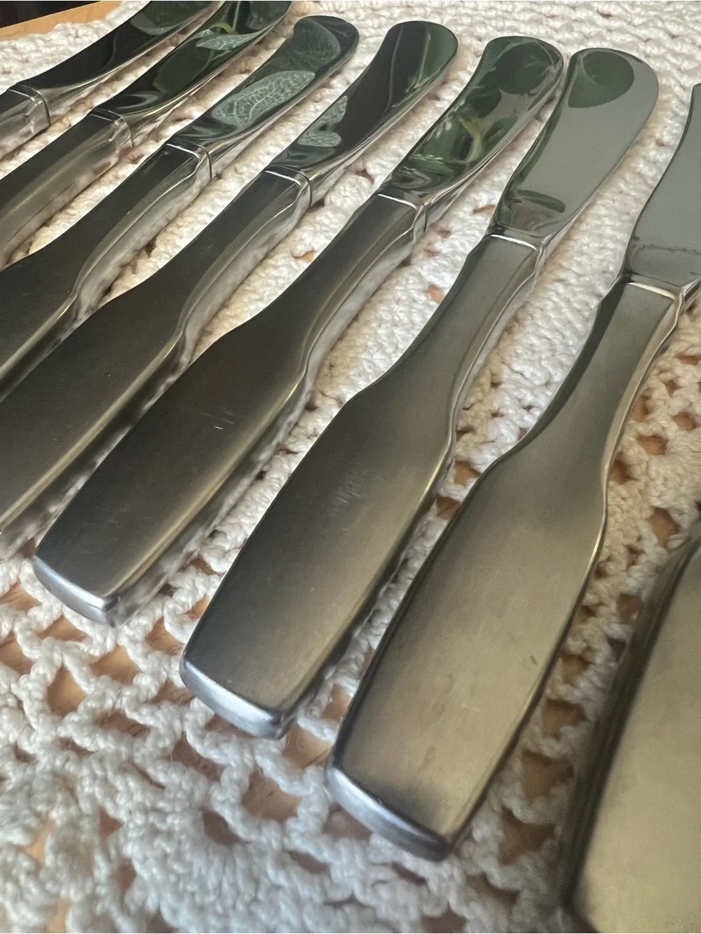 Oneida Stainless Steel Paul Revere Colonial Style Butter Spreaders Set of 8